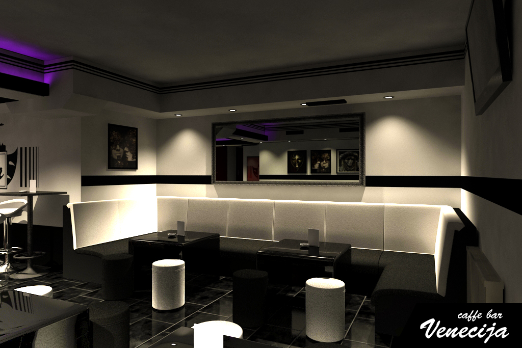 Night Bar Venecija Zagreb - 3ds Max 3D-Innenraumvisualisierung, Ansicht 2, entworfen 2010