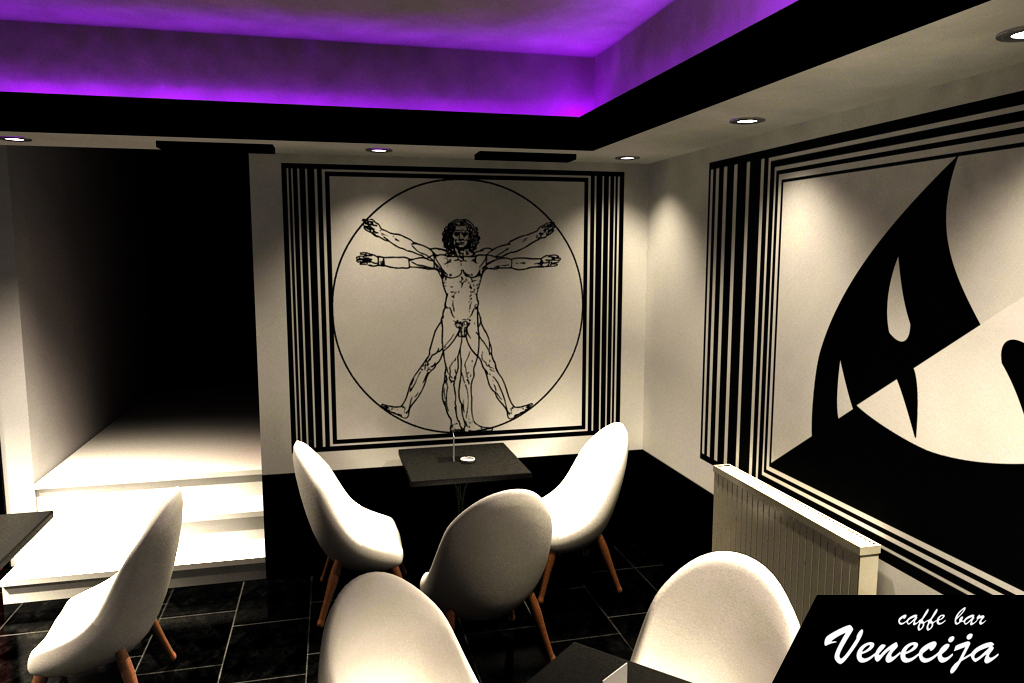 Night Bar Venecija Zagreb - 3ds Max 3D-Innenraumvisualisierung, Ansicht 3, entworfen 2010